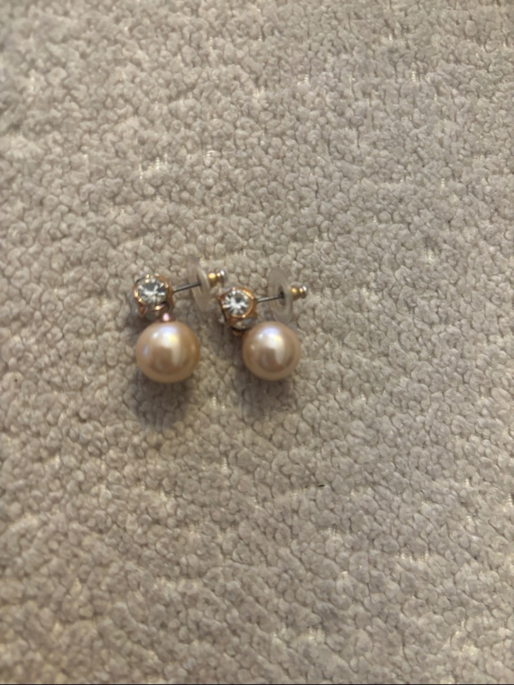 kate spade Gold-Tone Pearl and Crystal Drop Stud Earrings